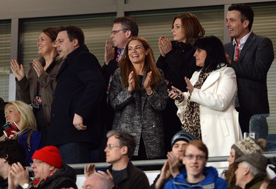 050314 - Wales v Iceland - Friendly -Fiancee of Wales Manager Chris Coleman, Charlotte Jackson looks on in excitement as Wales take the lead