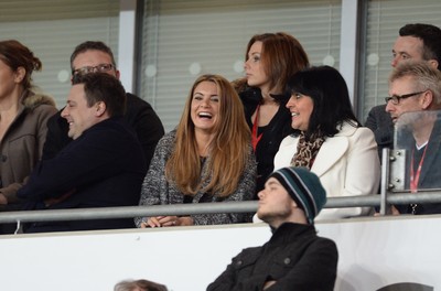 050314 - Wales v Iceland - Friendly -Fiancee of Wales Manager Chris Coleman, Charlotte Jackson looks on in excitement as Wales take the lead