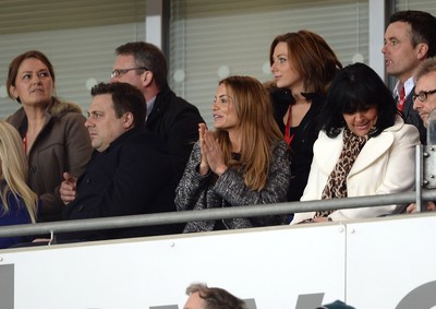050314 - Wales v Iceland - Friendly -Fiancee of Wales Manager Chris Coleman, Charlotte Jackson looks on in excitement as Wales take the lead