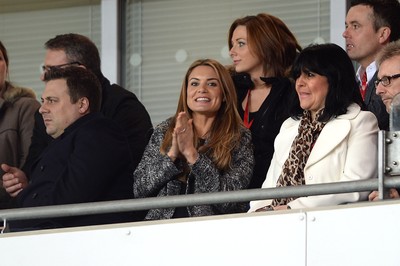 050314 - Wales v Iceland - Friendly -Fiancee of Wales Manager Chris Coleman, Charlotte Jackson looks on in excitement as Wales take the lead