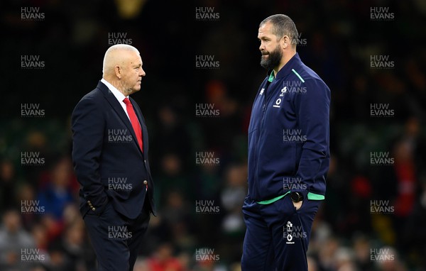 040223 - Wales v Ireland - Guinness Six Nations - Wales head coach Warren Gatland and Ireland head coach Andy Farrell