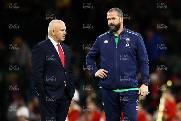 040223 - Wales v Ireland - Guinness Six Nations - Wales head coach Warren Gatland and Ireland head coach Andy Farrell