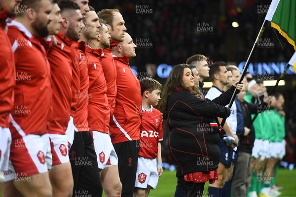 040223 - Wales v Ireland - Guinness Six Nations - Ken Owens during the anthems