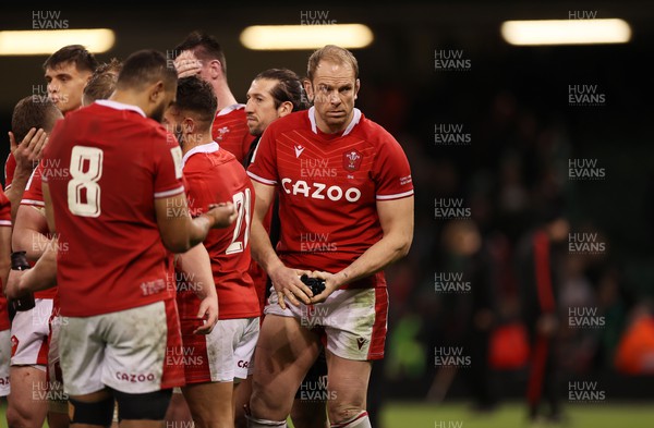 040223 - Wales v Ireland - Guinness Six Nations Championship - Alun Wyn Jones of Wales at full time