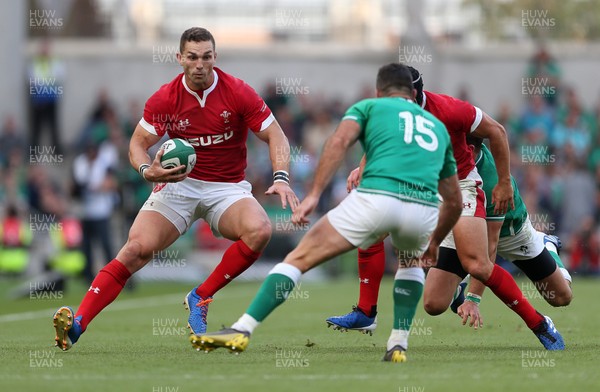 070919 - Wales v Ireland - Guinness Series 2019 - RWC Warm Up - George North of Wales is challenged by Rob Kearney of Ireland