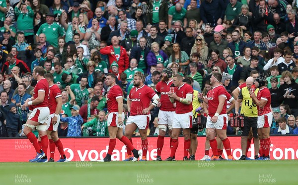070919 - Wales v Ireland - Guinness Series 2019 - RWC Warm Up - Dejected Wales after another Ireland try