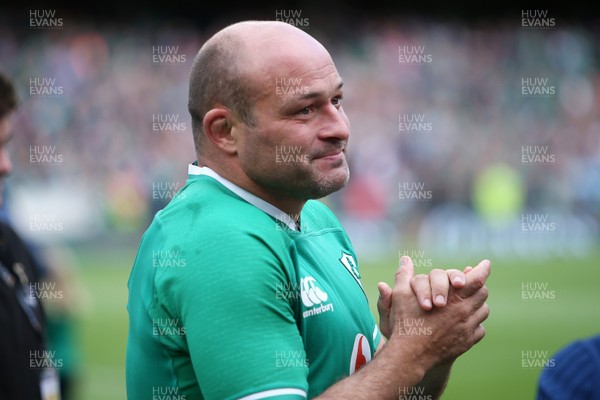 070919 - Wales v Ireland - Guinness Series 2019 - RWC Warm Up - Rory Best of Ireland gives an emotional interview at the end of his last home game in Dublin