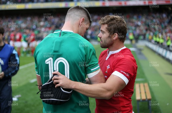 070919 - Wales v Ireland - Guinness Series 2019 - RWC Warm Up - Jonathan Sexton of Ireland and Leigh Halfpenny of Wales