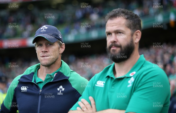 070919 - Wales v Ireland - Guinness Series 2019 - RWC Warm Up - Simon Easterby and Andy Farrell