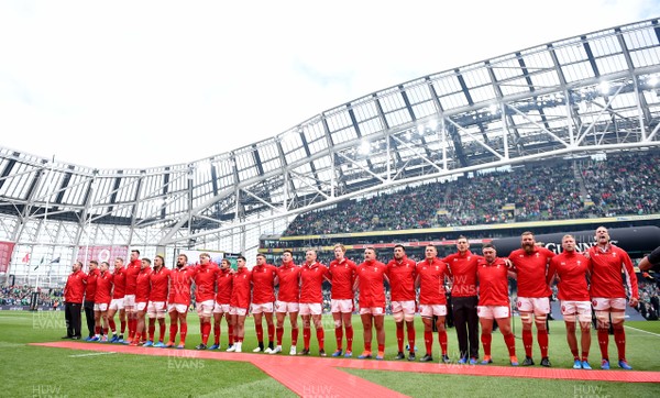 070919 - Ireland v Wales - International Rugby Union - Wales during the anthems
