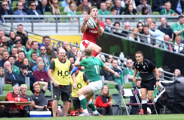 070919 - Ireland v Wales - International Rugby Union - George North of Wales take high ball