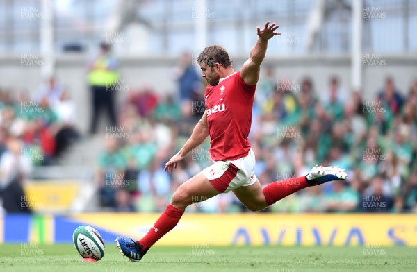 070919 - Ireland v Wales - International Rugby Union - Leigh Halfpenny of Wales kicks at goal