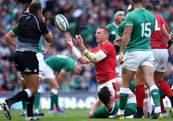 070919 - Ireland v Wales - International Rugby Union - Hadleigh Parkes of Wales celebrates scoring try