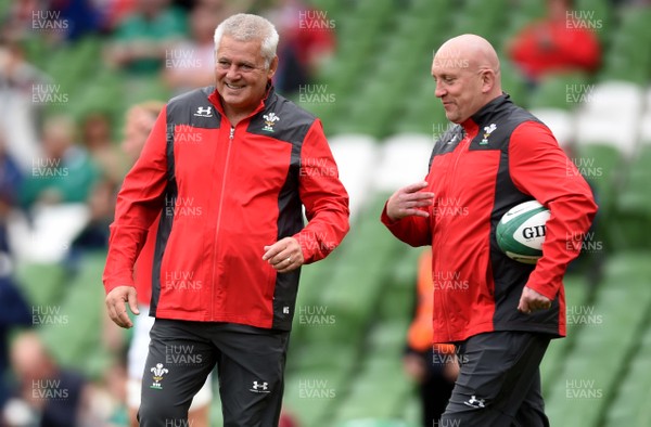070919 - Ireland v Wales - International Rugby Union - Wales head coach Warren Gatland and Shaun Edwards