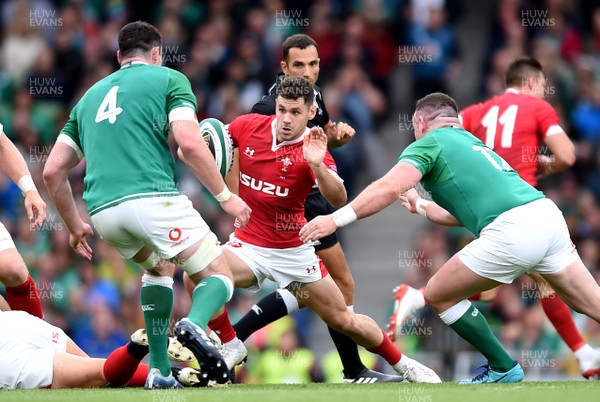 070919 - Ireland v Wales - International Rugby Union - Tomos Williams of Wales takes on James Ryan and Dave Kilcoyne of Ireland