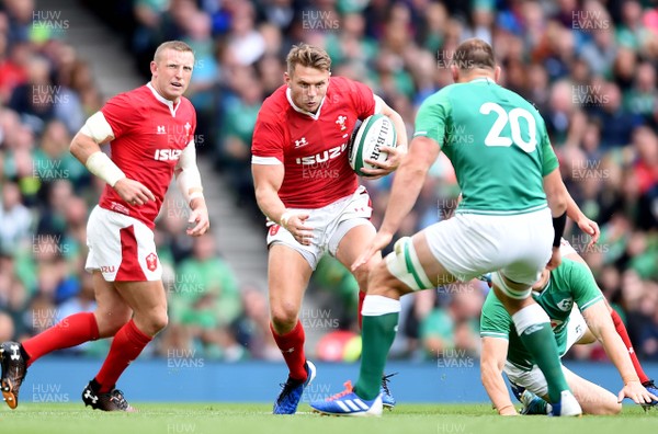 070919 - Ireland v Wales - International Rugby Union - Dan Biggar of Wales takes on Rhys Ruddock of Ireland