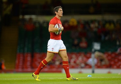 080815 - Wales v Ireland - Dove Men Series 2015 -James Hook of Wales during warm up