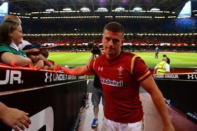 080815 - Wales v Ireland - Dove Men Series 2015 -Scott Williams of Wales leaves the field at the end of the game