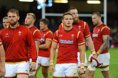 080815 - Wales v Ireland - Dove Men Series 2015 -Hallam Amos of Wales leaves the field at the end of the game