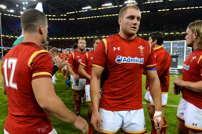 080815 - Wales v Ireland - Dove Men Series 2015 -James King of Wales leaves the field at the end of the game