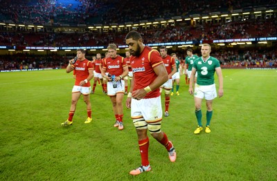 080815 - Wales v Ireland - Dove Men Series 2015 -Taulupe Faletau of Wales leaves the field at the end of the game