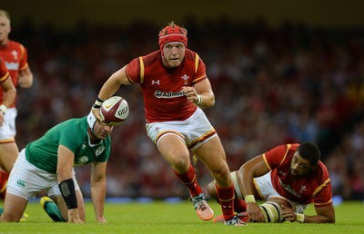 080815 - Wales v Ireland - Dove Men Series 2015 -Tyler Morgan of Wales gets past Rory Best of Ireland