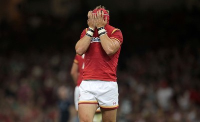 080815 - Wales v Ireland - Dove Mens Series - Dejected Tyler Morgan of Wales with his head in his hands