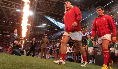 080815 - Wales v Ireland - Dove Mens Series - Richard Hibbard and James Hook of Wales