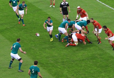 080815 - Wales v Ireland - Dove Men+Care Test - Eoin Reddan of Ireland gets the ball away