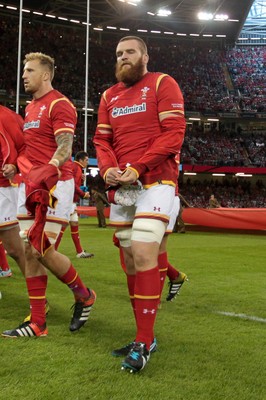 080815 - Wales v Ireland - Dove Men Series - Jake ball of Wales removes his jacket to reveal the new World Cup shirt