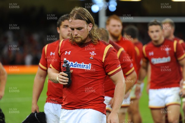 080815 - Wales v Ireland - Dove Men Series 2015 -Kristian Dacey of Wales leaves the field at the end of the game