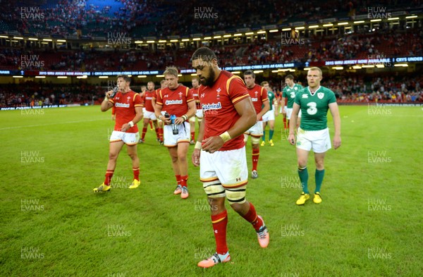 080815 - Wales v Ireland - Dove Men Series 2015 -Taulupe Faletau of Wales leaves the field at the end of the game