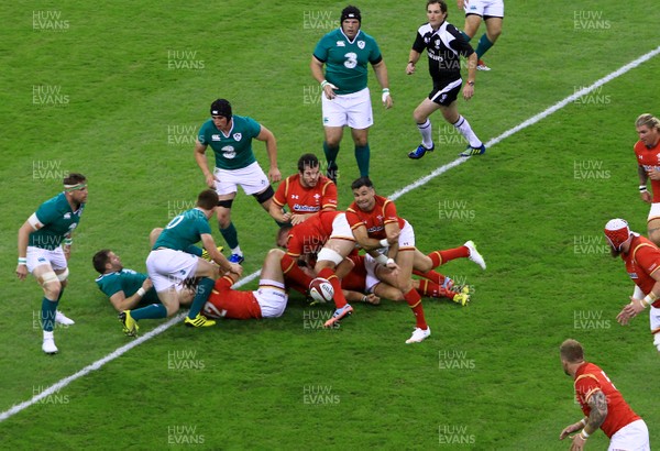 080815 - Wales v Ireland - Dove Men+Care Test - Mike Phillips of Wales gets the ball away