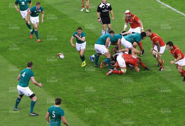 080815 - Wales v Ireland - Dove Men+Care Test - Eoin Reddan of Ireland gets the ball away