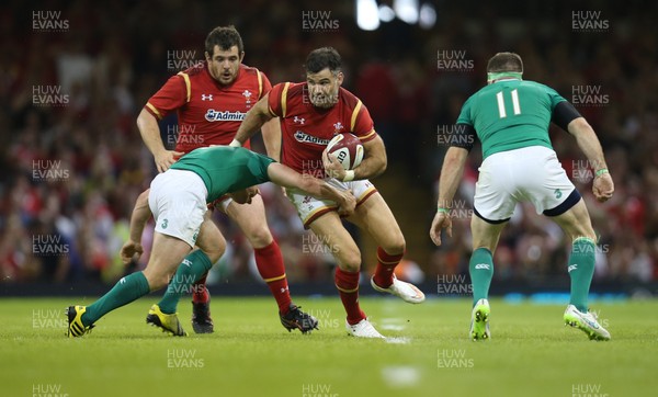 080815 - Wales v Ireland, Dove Men Tests 2015 - Mike Phillips of Wales takes on Eoin Reddan of Ireland 