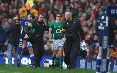 12.03.11 - Wales v Ireland - RBS Six Nations 2011 - Eoin Reddan of Ireland goes off with an injury. 