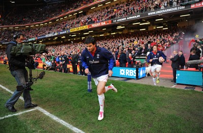 12.03.11 - Wales v Ireland - RBS Six Nations 2011 - Mike Phillips of Wales runs out for his 50th cap. 