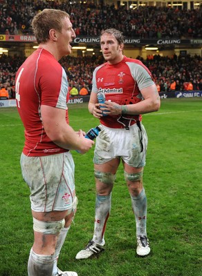 12.03.11 - Wales v Ireland - RBS Six Nations 2011 - Bradley Davies and Alun Wyn Jones of Wales. 