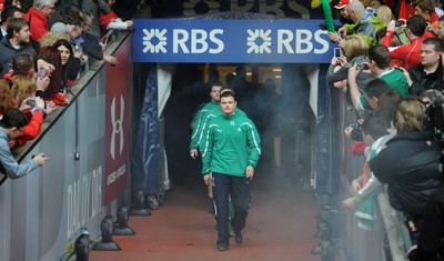 12.03.11 - Wales v Ireland - RBS Six Nations 2011 - Brian O'Driscoll of Ireland leads his team out. 