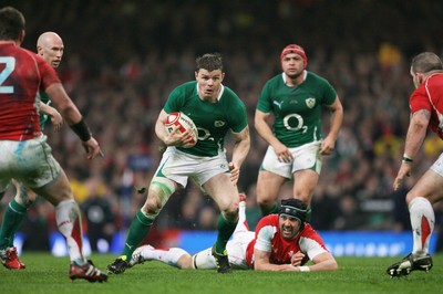 12.03.11 Wales v Ireland ... Ireland's Brian O'Driscoll gets past Jonathan Thomas. 