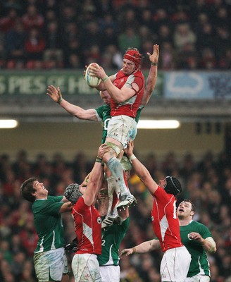 12.03.11 Wales v Ireland ... Wales Alun Wyn Jones wins lineout ball. 