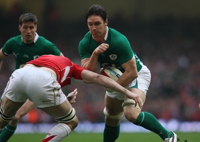 12.03.11... Wales v Ireland, RBS 6 Nations -  Ireland's David Wallace is tackled by Wales' Ryan Jones   
