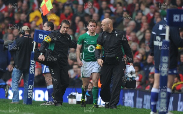 12.03.11 - Wales v Ireland - RBS Six Nations 2011 - Eoin Reddan of Ireland goes off with an injury. 