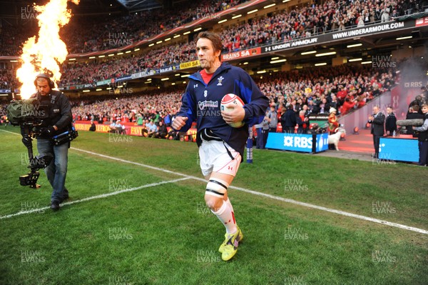 12.03.11 - Wales v Ireland - RBS Six Nations 2011 - Ryan Jones of Wales runs out for his 50th cap. 