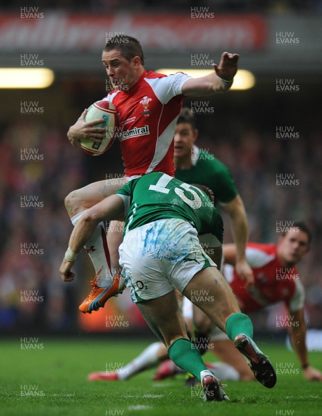 12.03.11 - Wales v Ireland - RBS Six Nations 2011 - Shane Williams of Wales is tackled by Luke Fitzgerald of Ireland. 
