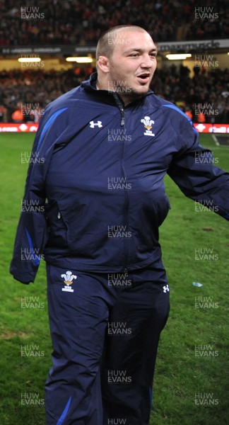 12.03.11 - Wales v Ireland - RBS Six Nations 2011 - Craig Mitchell of Wales with his arm in a sling at the end of the game. 