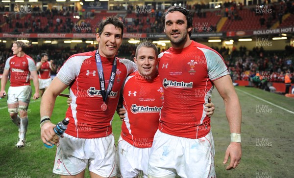 12.03.11 - Wales v Ireland - RBS Six Nations 2011 - James Hook, Shane Williams and Jonathan Thomas of Wales. 