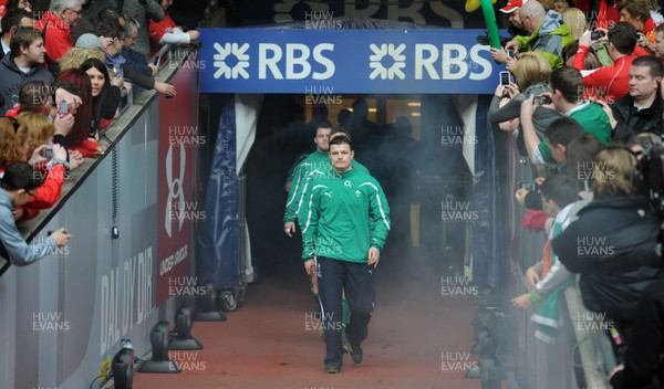 12.03.11 - Wales v Ireland - RBS Six Nations 2011 - Brian O'Driscoll of Ireland leads his team out. 