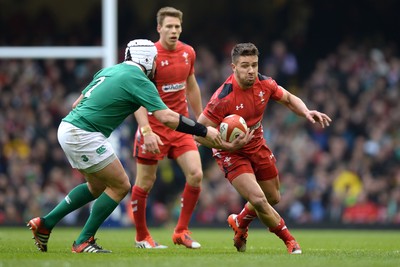 140315 - Wales v Ireland - RBS 6 Nations 2015 -Rhys Webb of Wales takes on Rory Best of Ireland