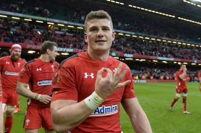 140315 - Wales v Ireland - RBS 6 Nations 2015 -Scott Williams at the end of the game